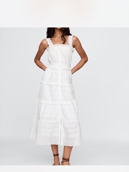 GAP Dresses & Skirts - GAP Doen White Eyelet Maxi Dress with Button Front